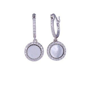 Elegant Silver and White Hoop Earrings